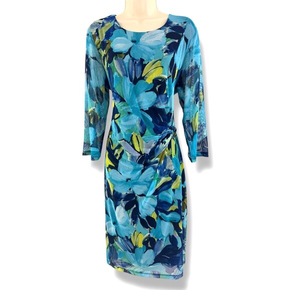 Kate & Lily Floral Print Mesh Dress Size 16W 1X Plus Summer Special Occasion - Picture 1 of 7